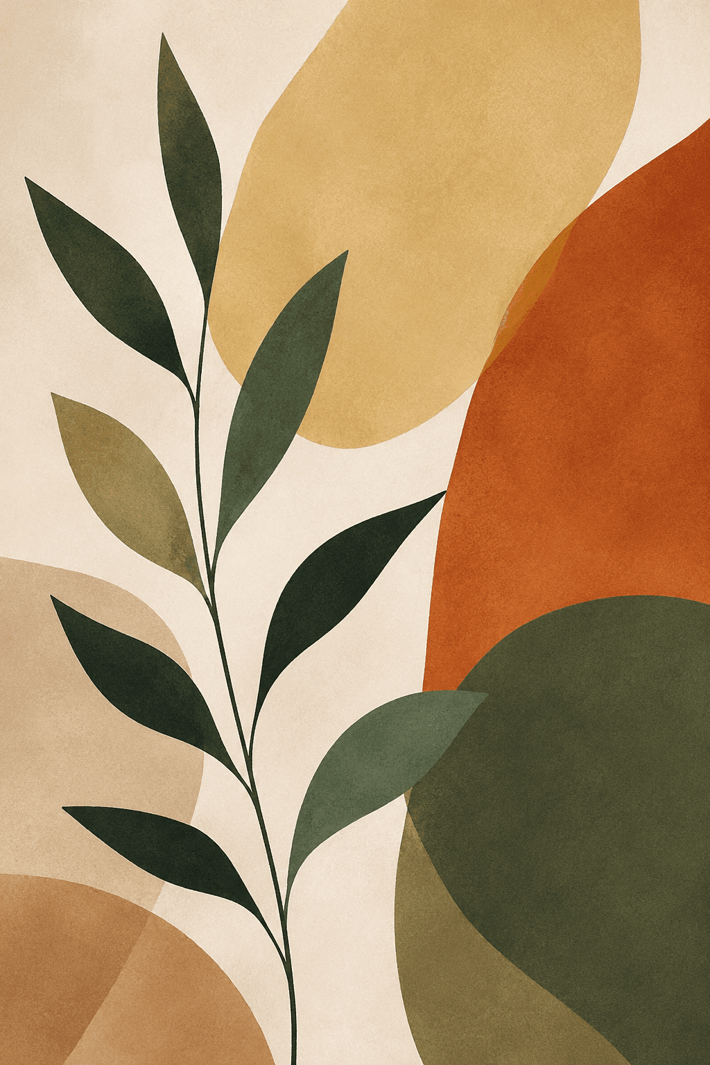 Preview of Warm Clay Leaves inside the frame