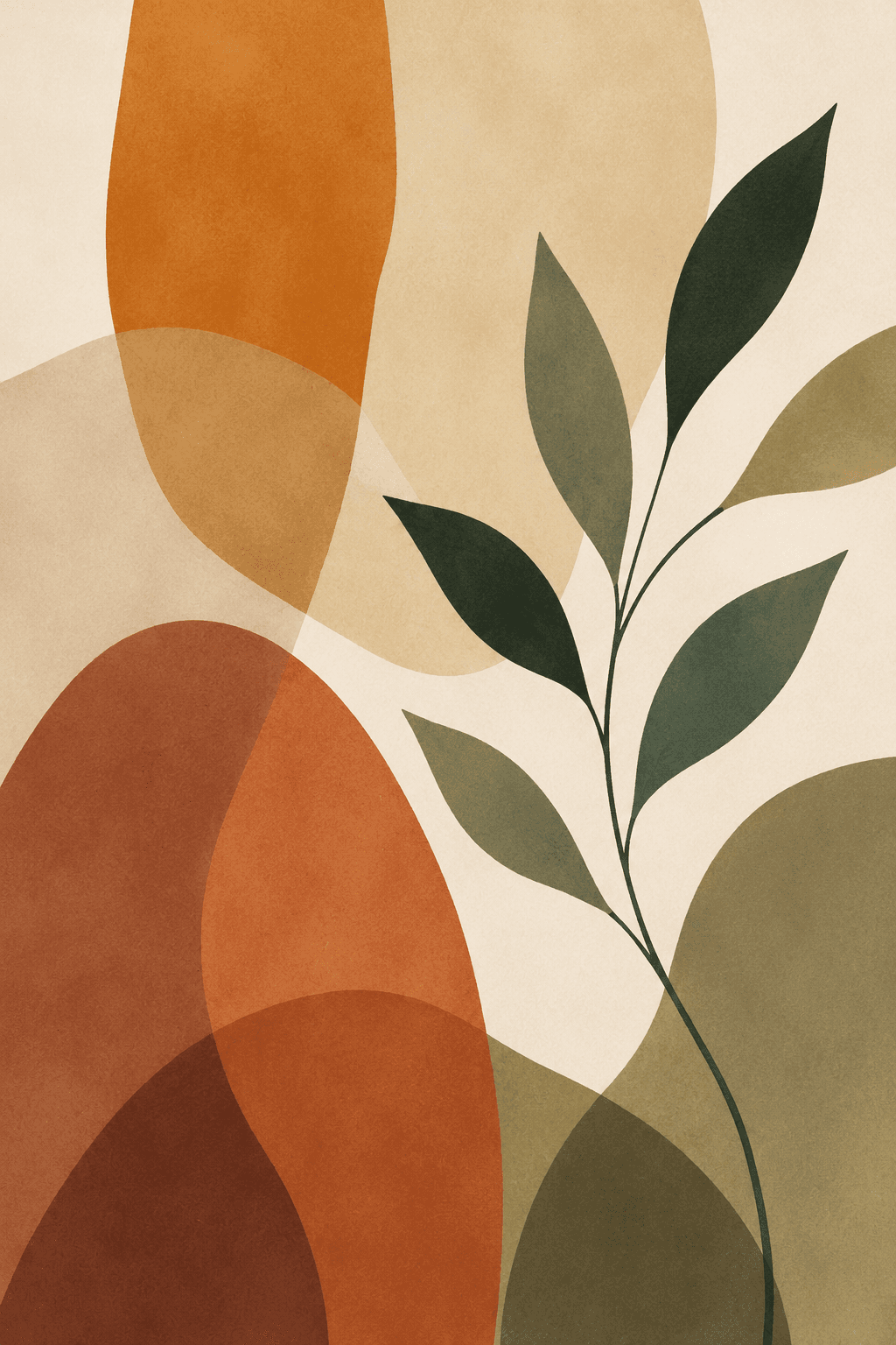 Preview of Warm Clay Leaves inside the frame