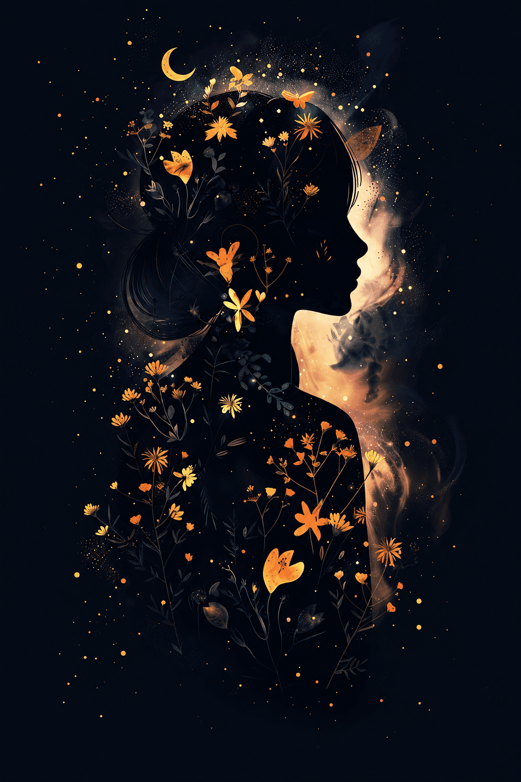 Preview of Moonlit Floral Dream inside the frame