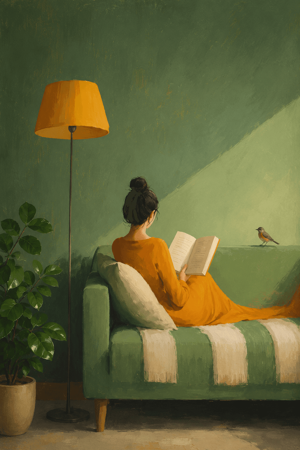 معاينة تصميم ساعة قراءة خضراء داخل الفريم