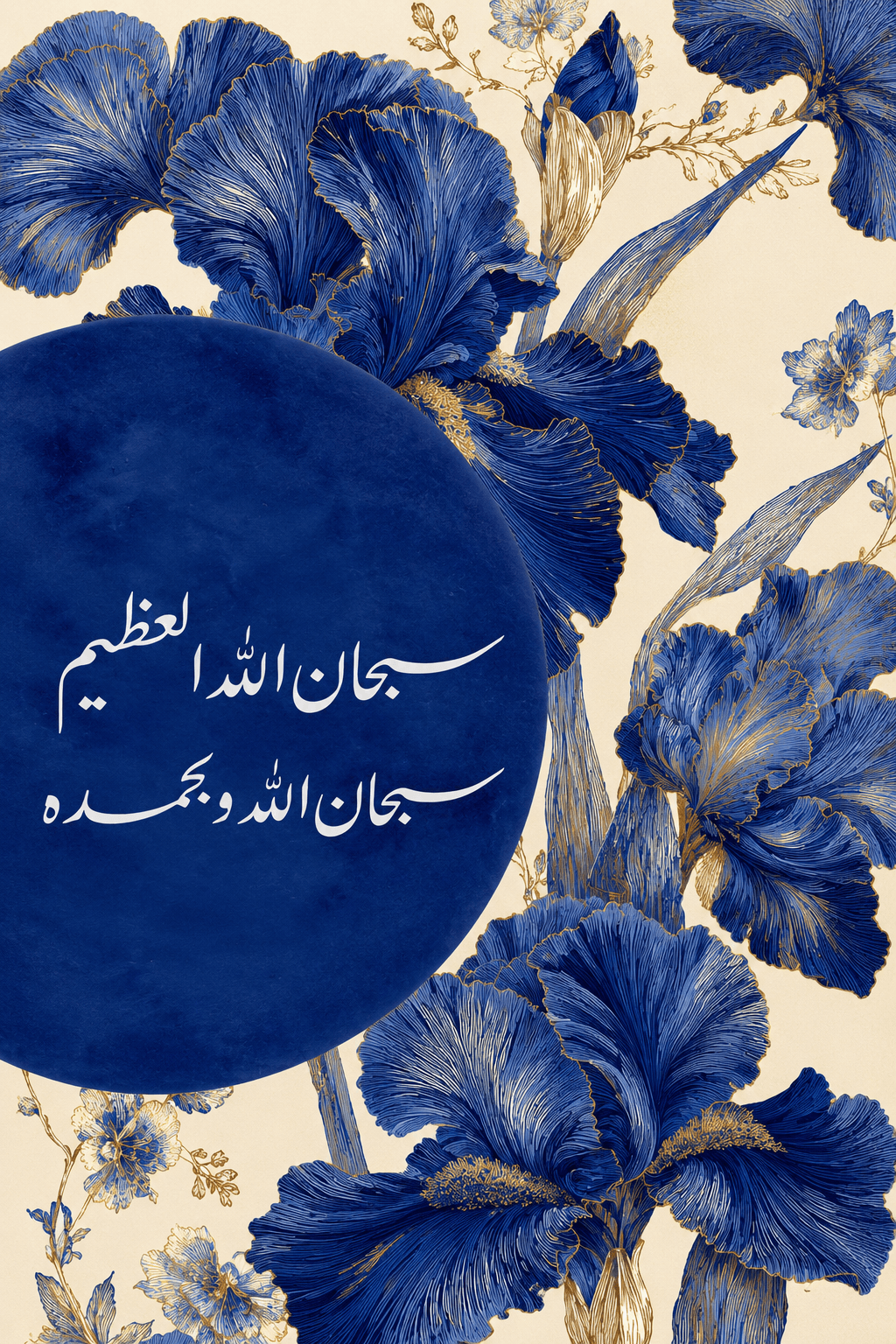 Preview of Blue Iris Dhikr Art inside the frame