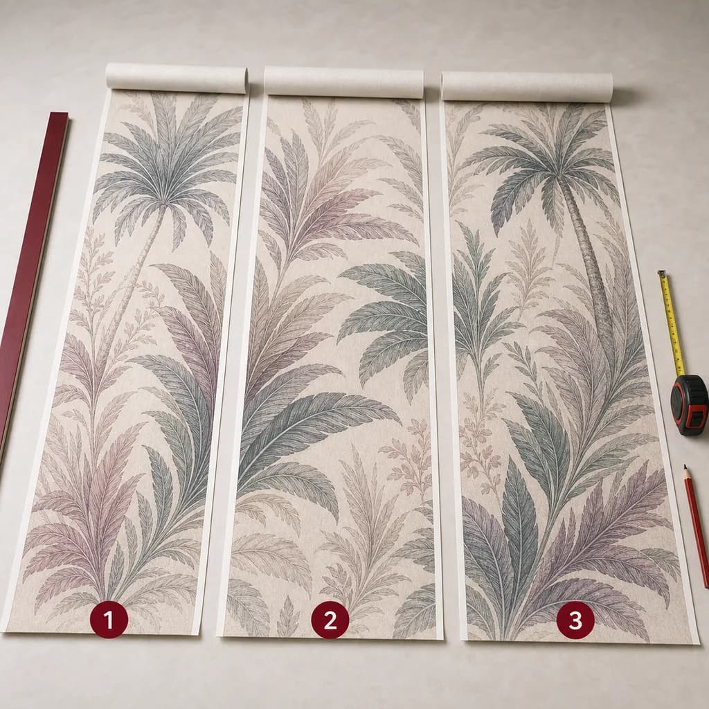 Wallpaper drops arranged before installation