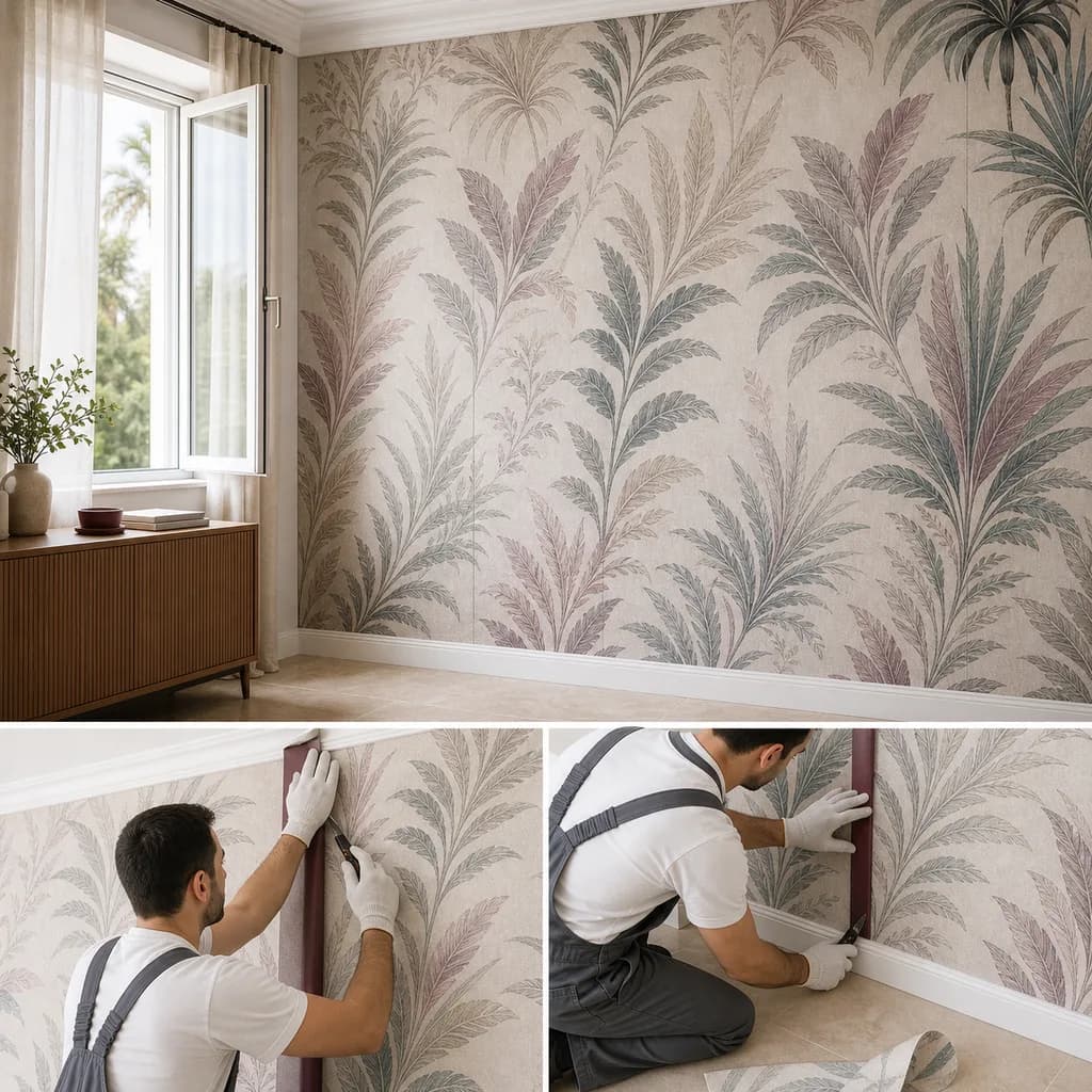 Trimming final wallpaper edges after installation