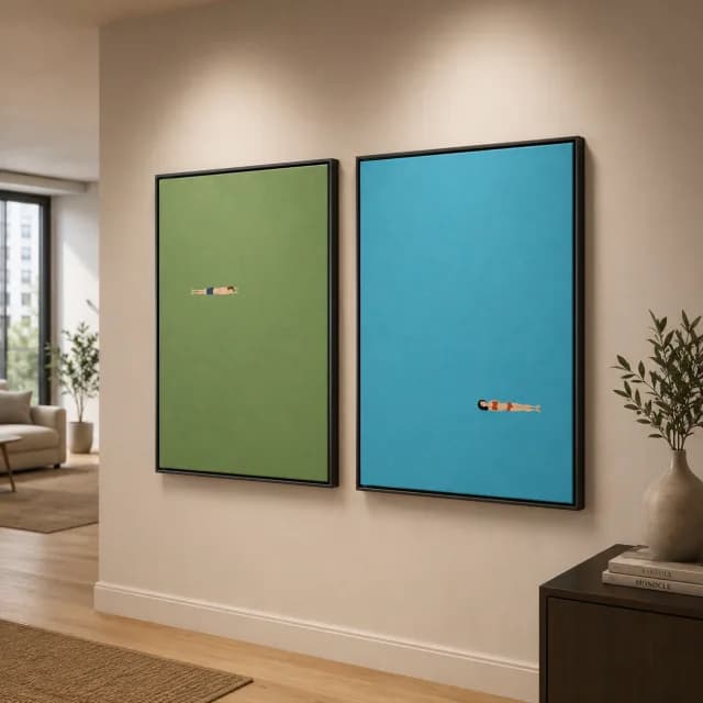 Swimmers Between Color and Calm