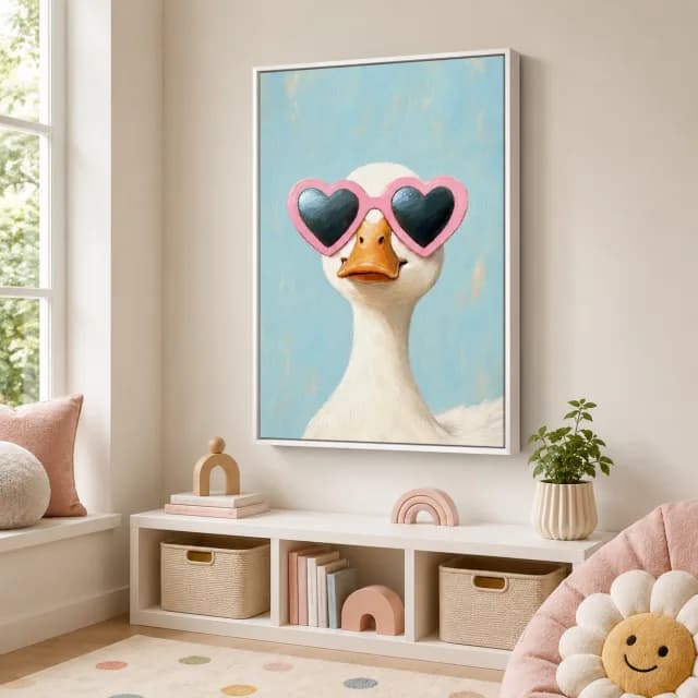 Goose in Pink Hearts
