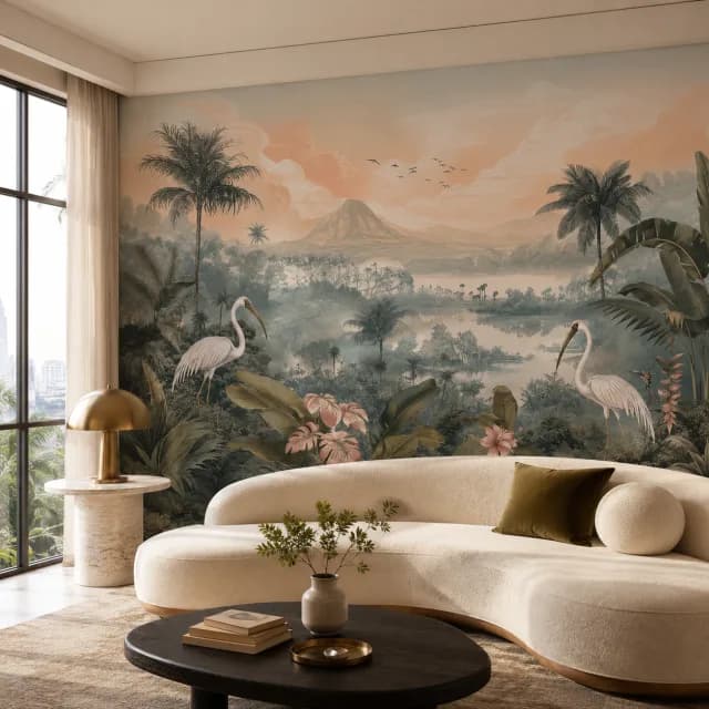 Tropical White Ibis Landscape