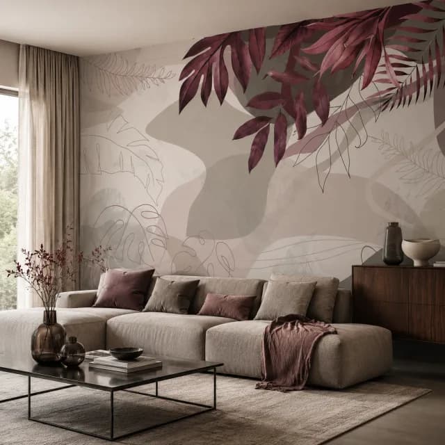 Burgundy Abstract Botanical
