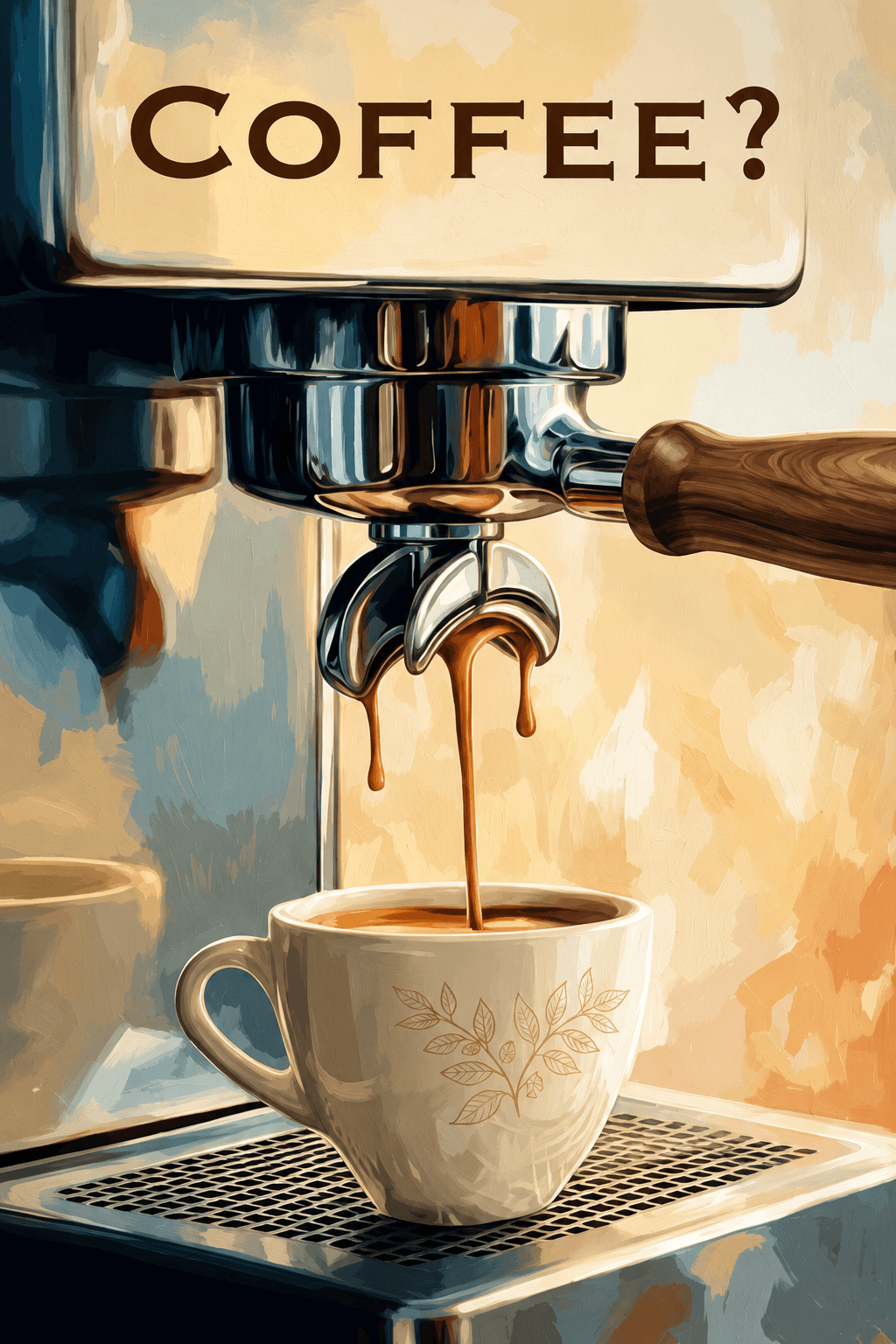 معاينة تصميم سؤال القهوة الدافئ داخل الإطار