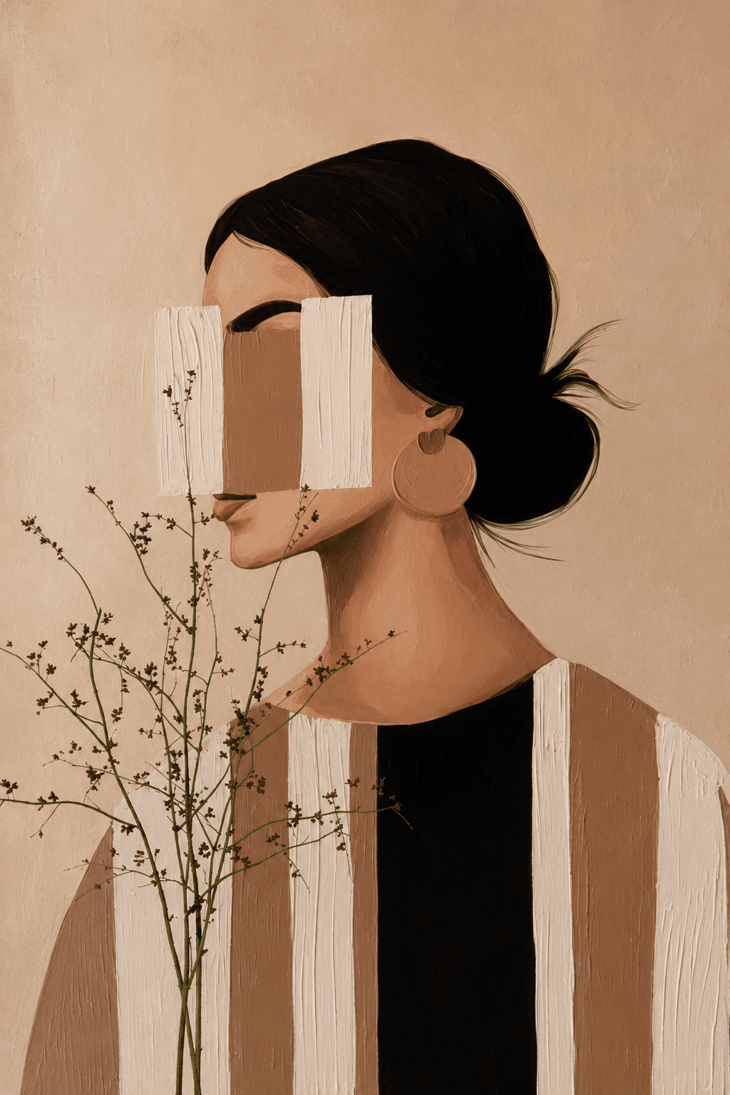 معاينة تصميم همس البورتريه الترابي داخل الإطار