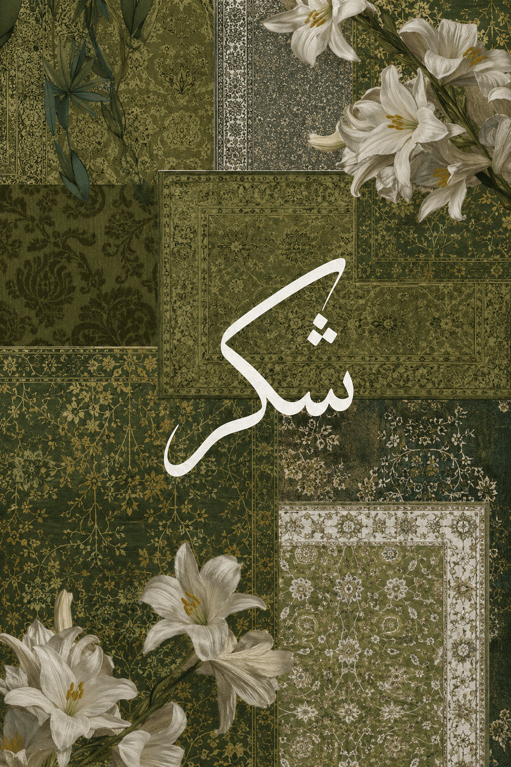 Preview of Olive Gratitude Lilies inside the frame