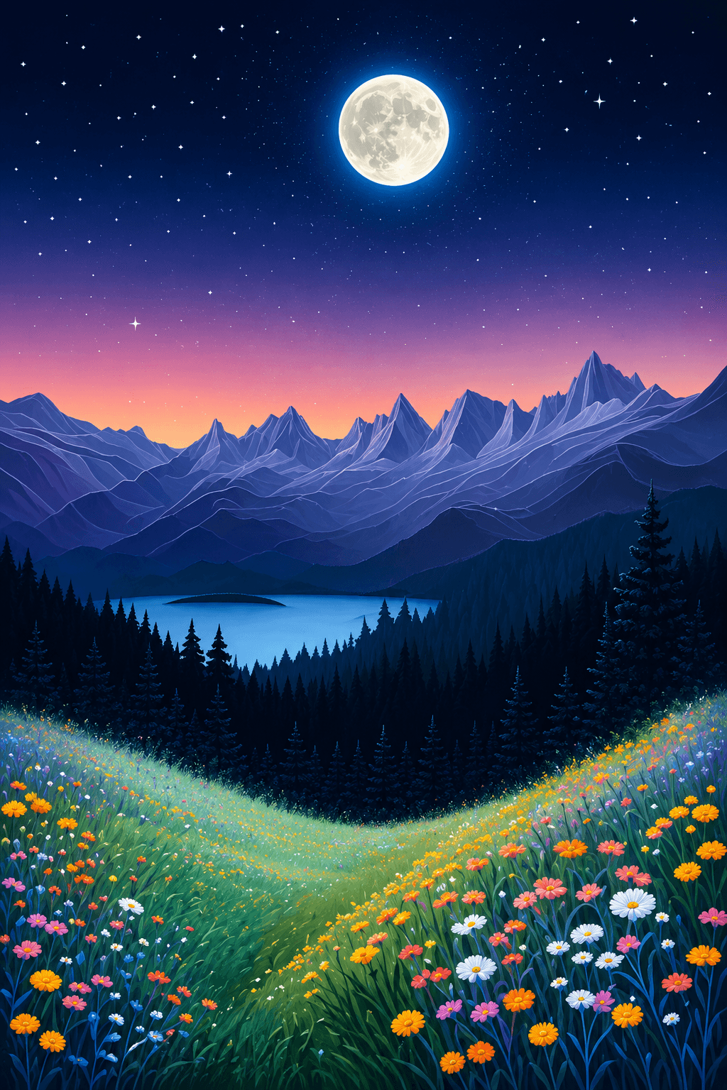 Preview of Quiet Moon Meadow inside the frame