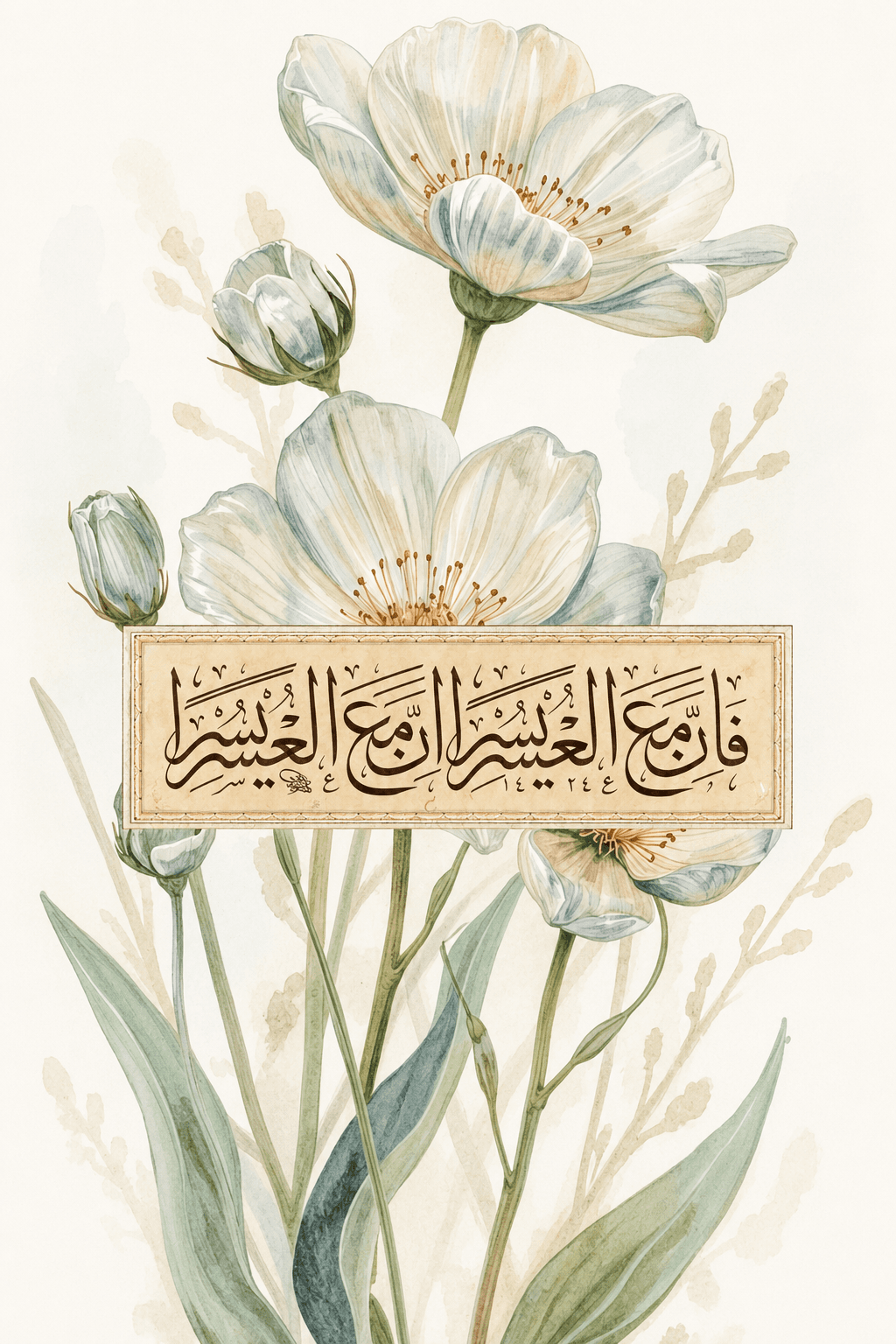 معاينة تصميم سكينة بين الزهور داخل الفريم