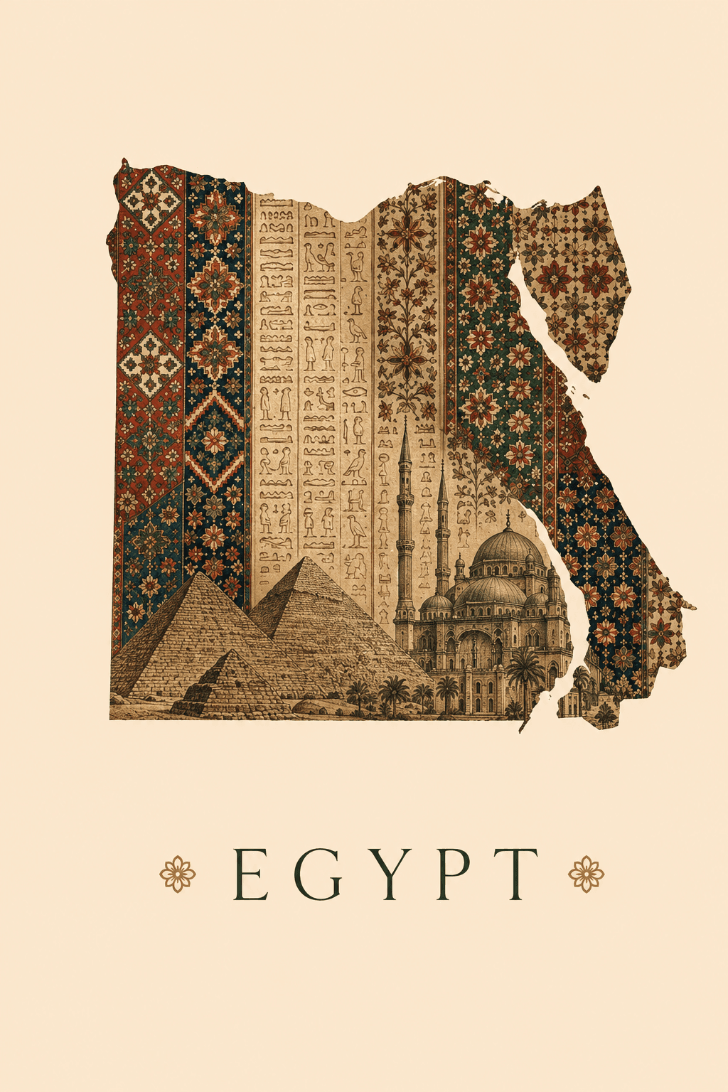 Preview of Nile Heritage Map inside the frame