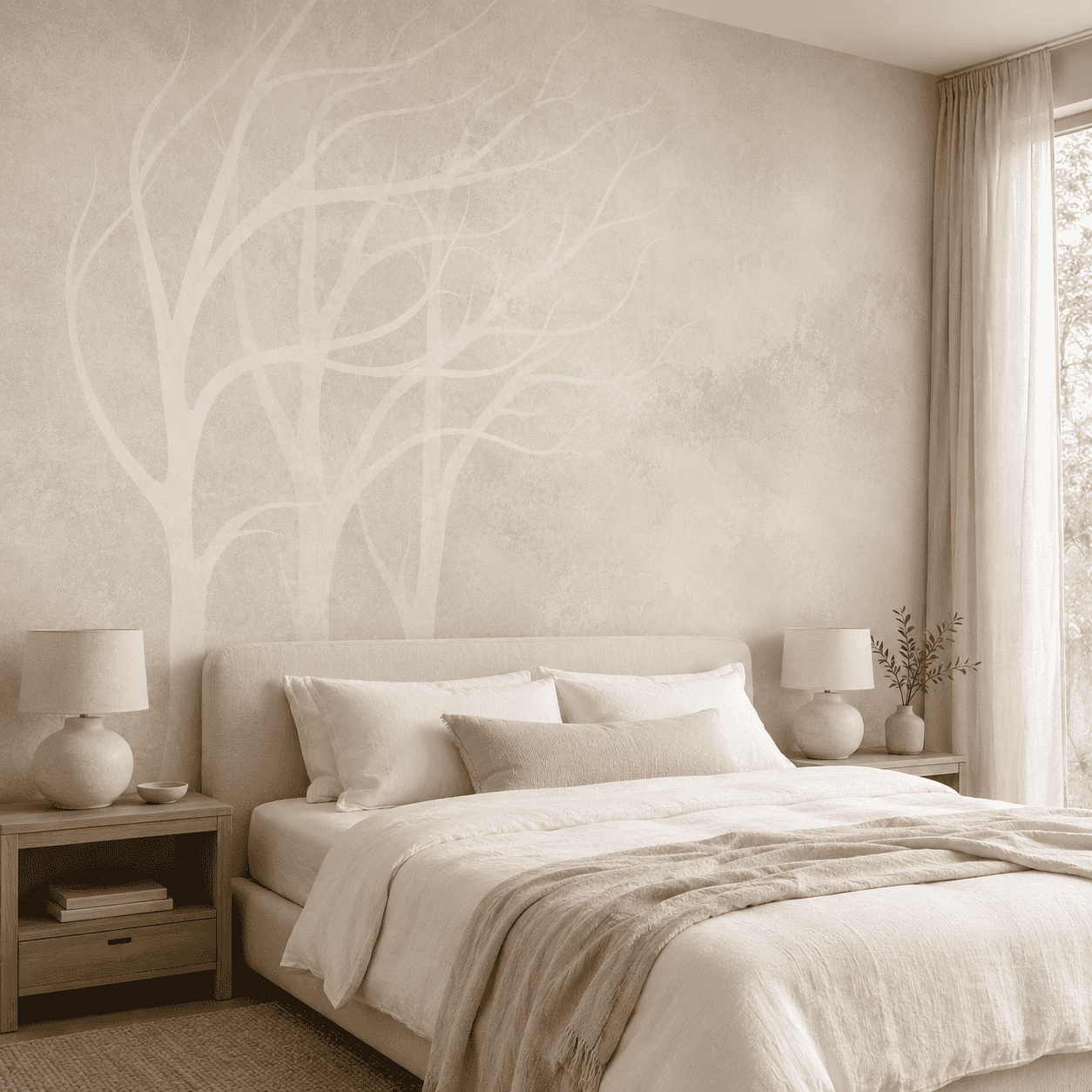 Whispering Trees Neutral - room mockup 2