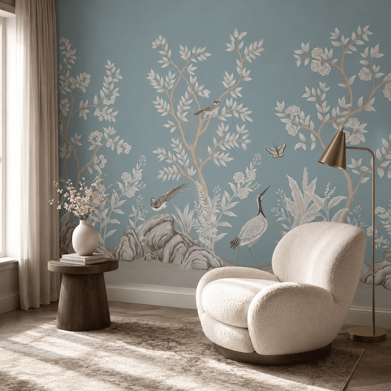 WB192 Serene Birds and Botanical Branches