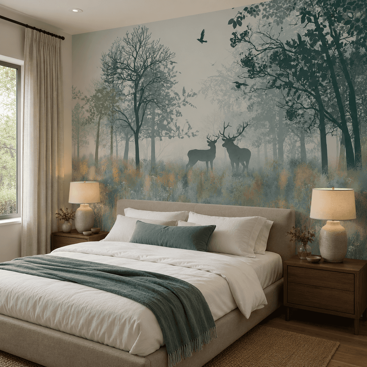 WB230 Misty Woodland Deer - room mockup 3