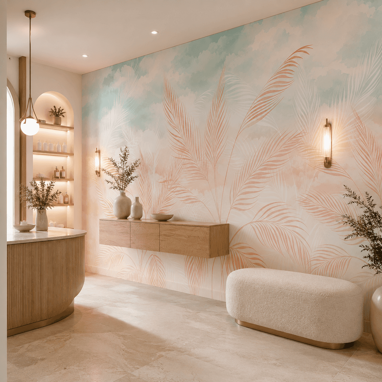 Pastel Palm Sky - room mockup 4