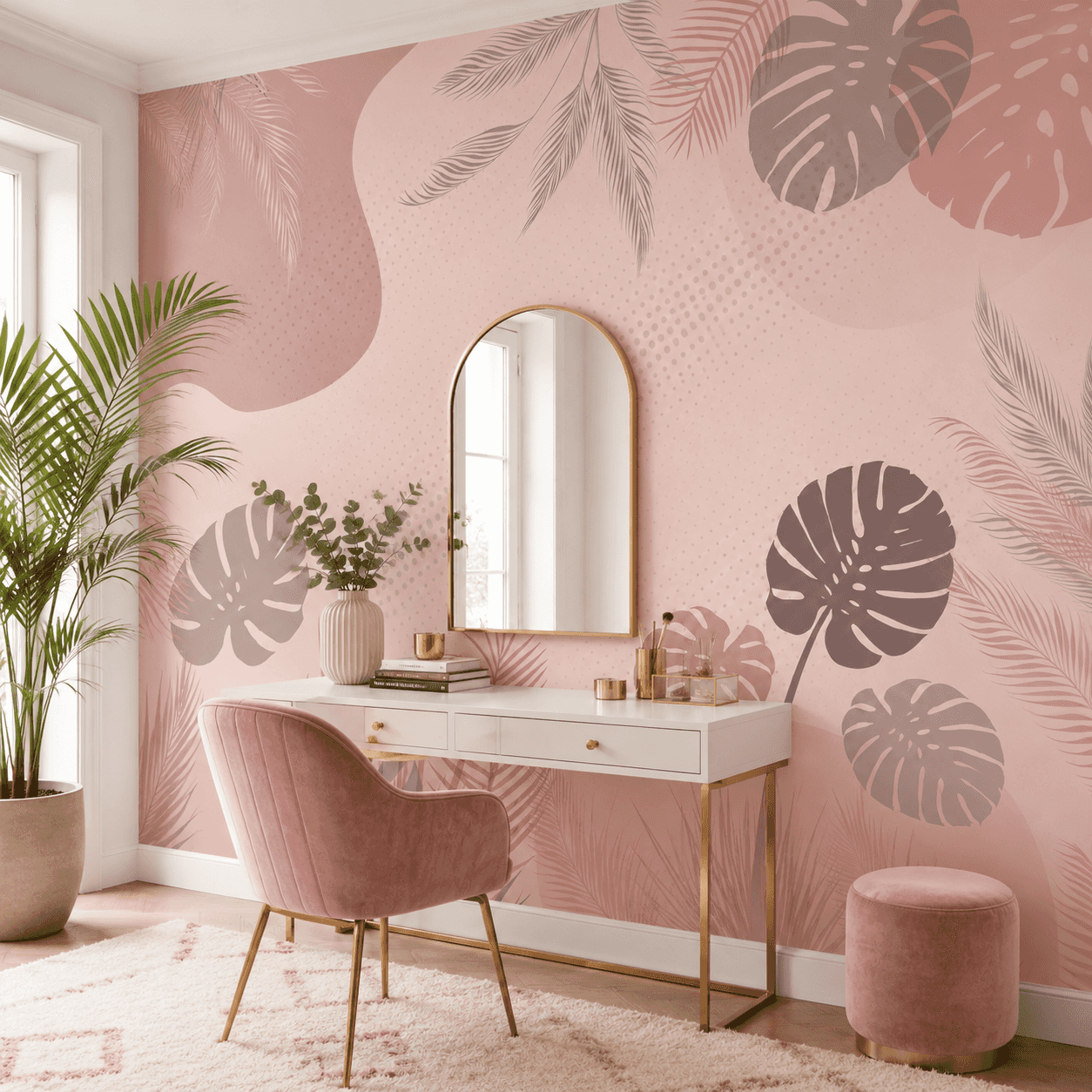 WB316 Soft Pink Botanical - room mockup 5