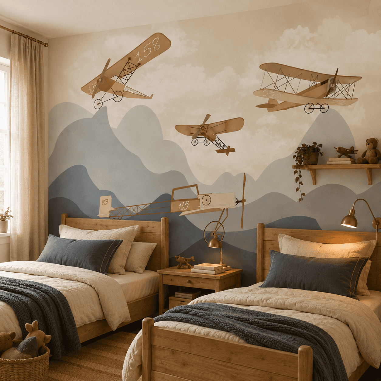 WB244 Kids Airplane Mountain - room mockup 3